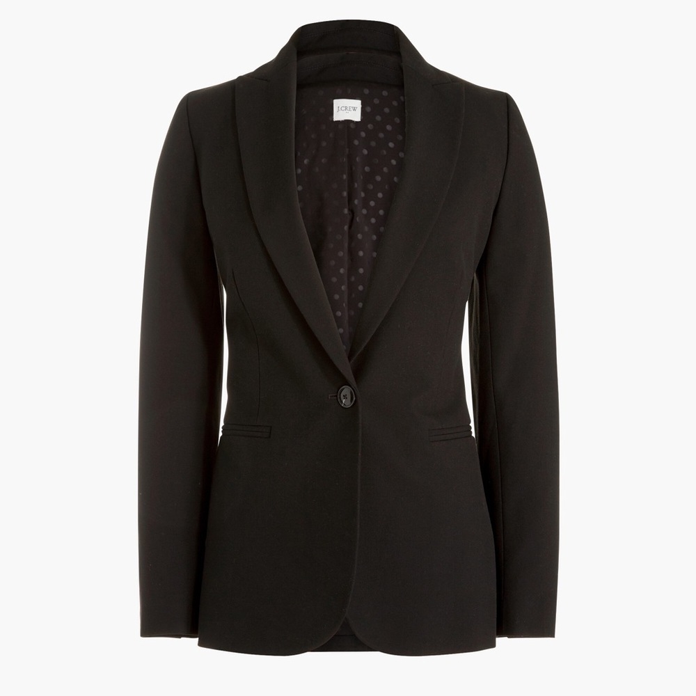J. Crew Ruby Blazer Black One Button Size 2 - image 3